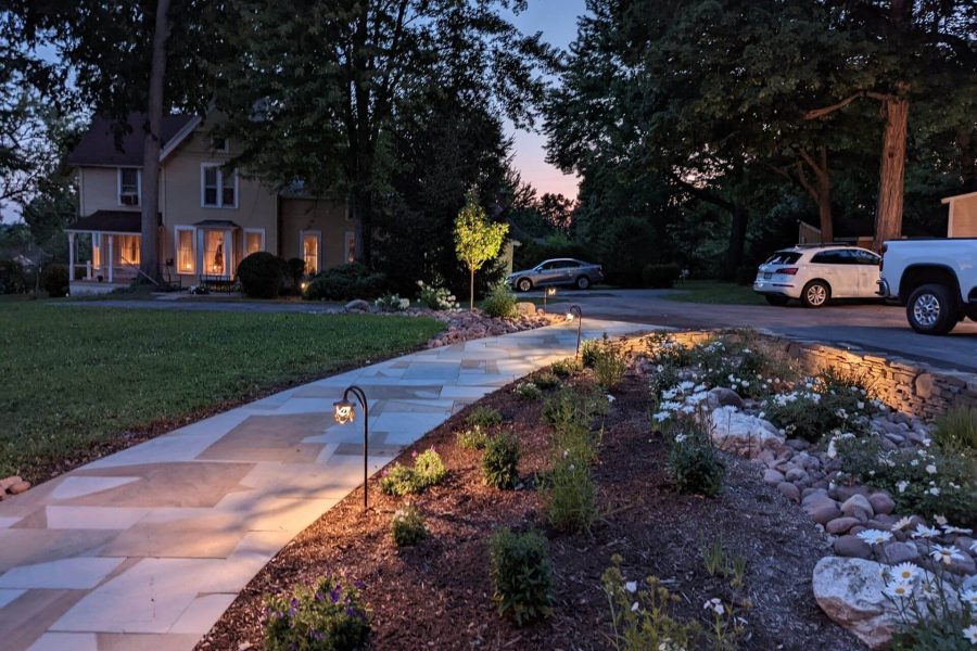 Nightscaping along walkways