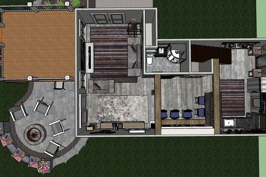 Home interior remodel rendering