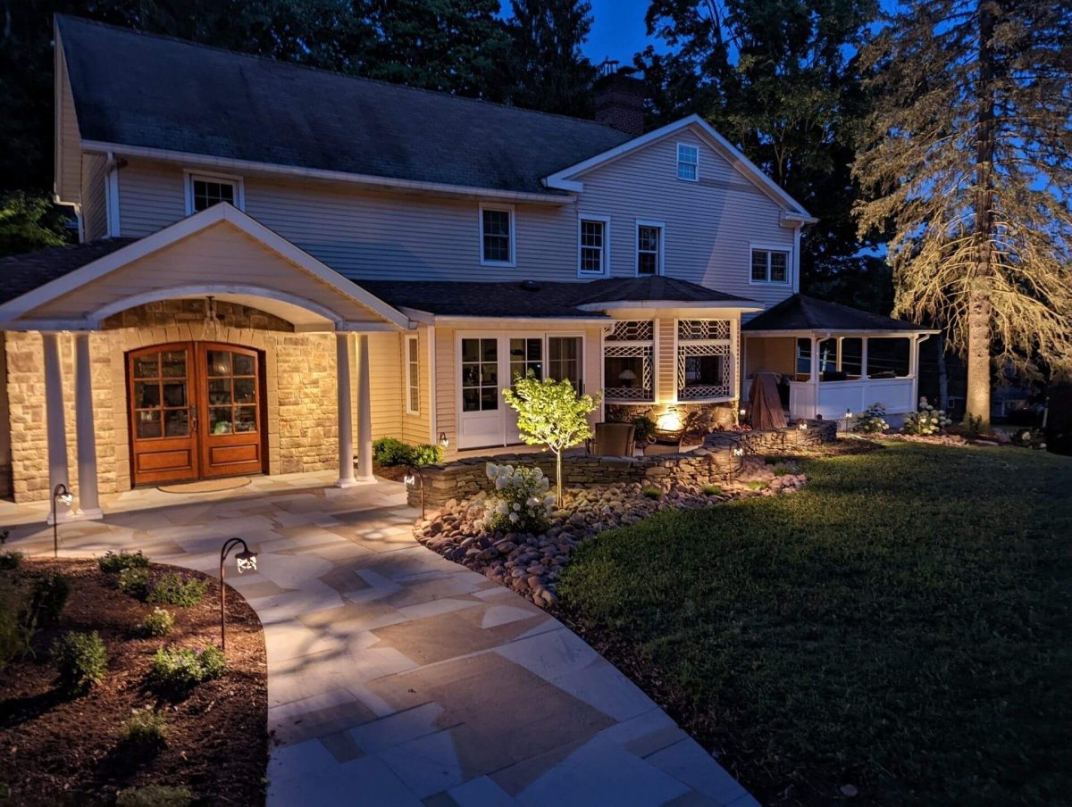 Landscape lighting for custom home