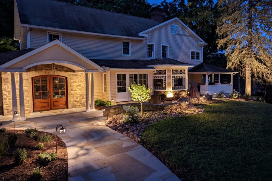 Landscape lighting for custom home